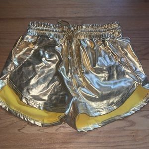 Metallic gold shorts